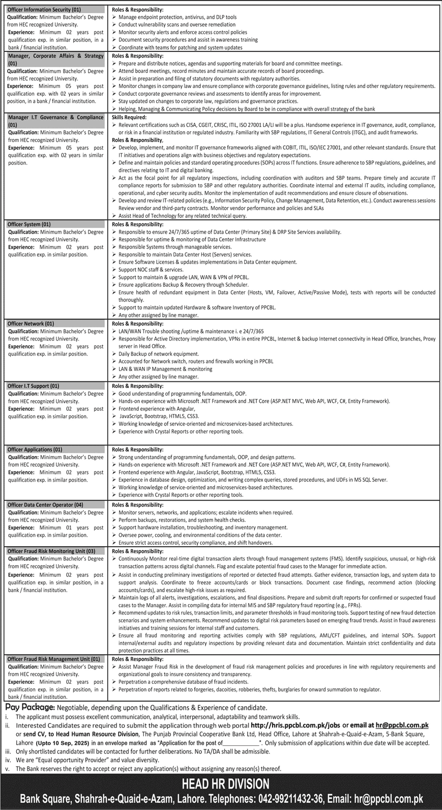 Jobs in PPCBL Lahore II